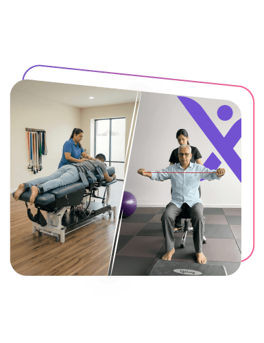 Patients receiving therapy and guided exercise