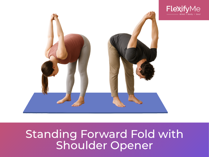 Standing Forward Fold with Shoulder Opener
