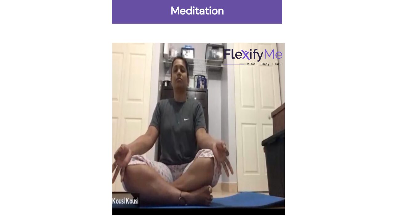 Kousi's Yoga Journey with FlexifyMe with meditation
