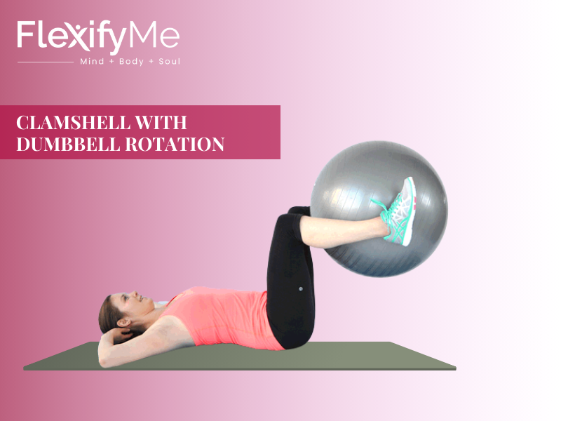 Clamshell with Stability Ball Crunch